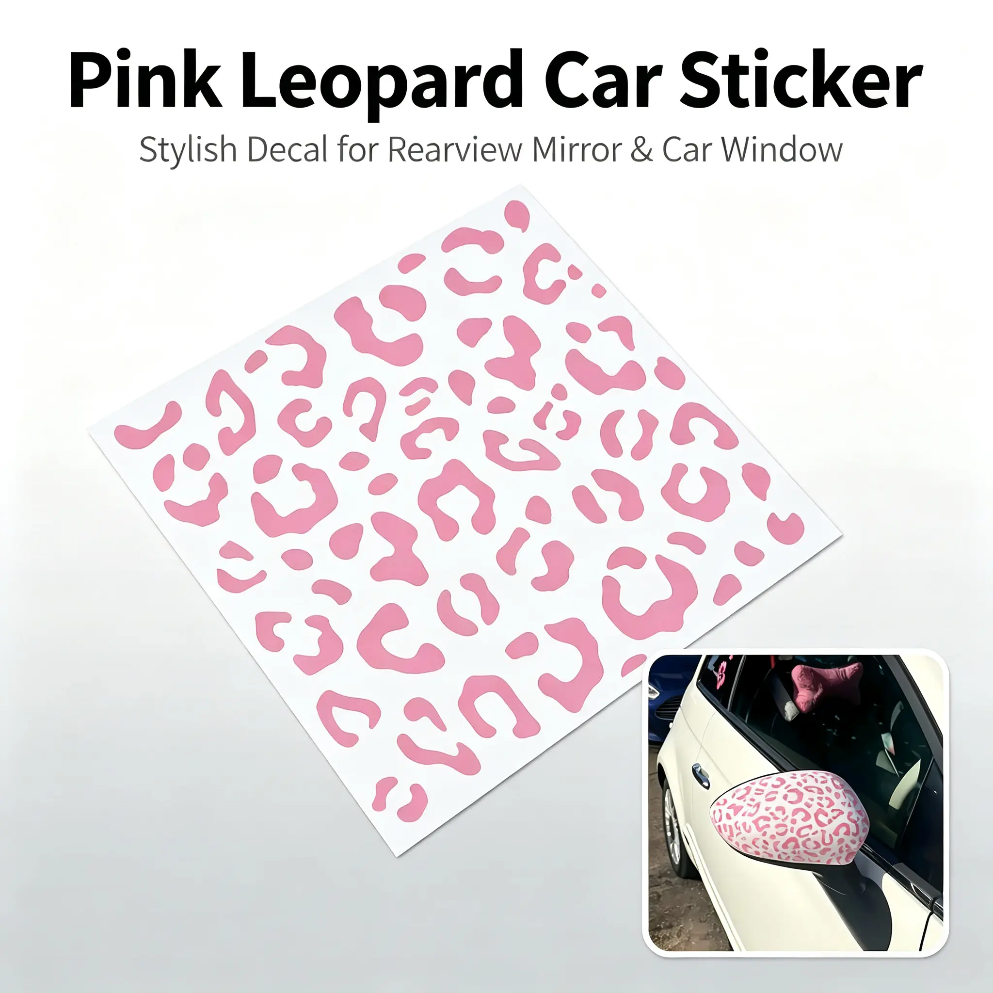 3pcs Leopard Print Sticker Pack - 5.9-inch - Leopard Car Stickers, Automotive Decals - Waterproof Decorative Car Parts - Rearview mirrors and Windows - Easy-to-apply vinyl - Decal For Cars Vehicle Decoration-YY0