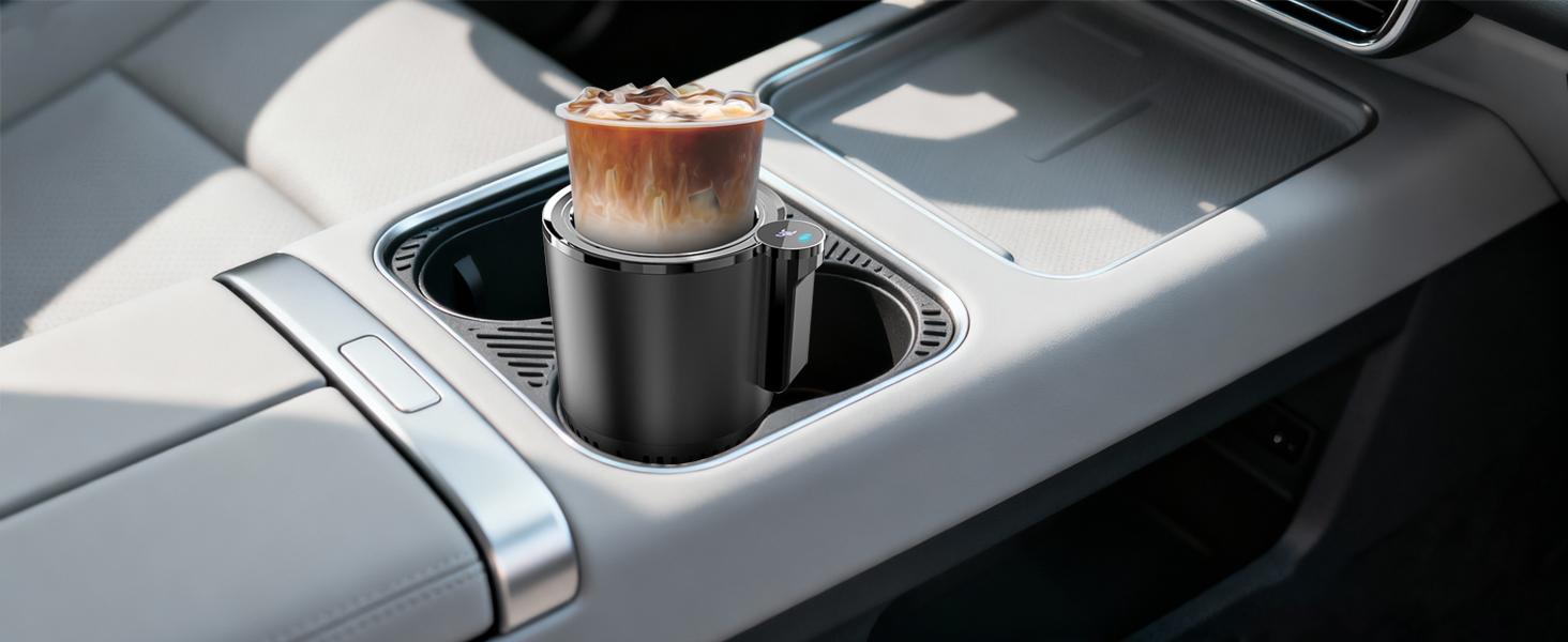 Portable 2 in 1 Smart Car Cup Cooler & Warmer – Chill or Heat Your Drink on the Go – Digital Display| Fits Mugs, Tumblers & Bottles – Perfect for Road Trips, Daily Commute & Office Desk