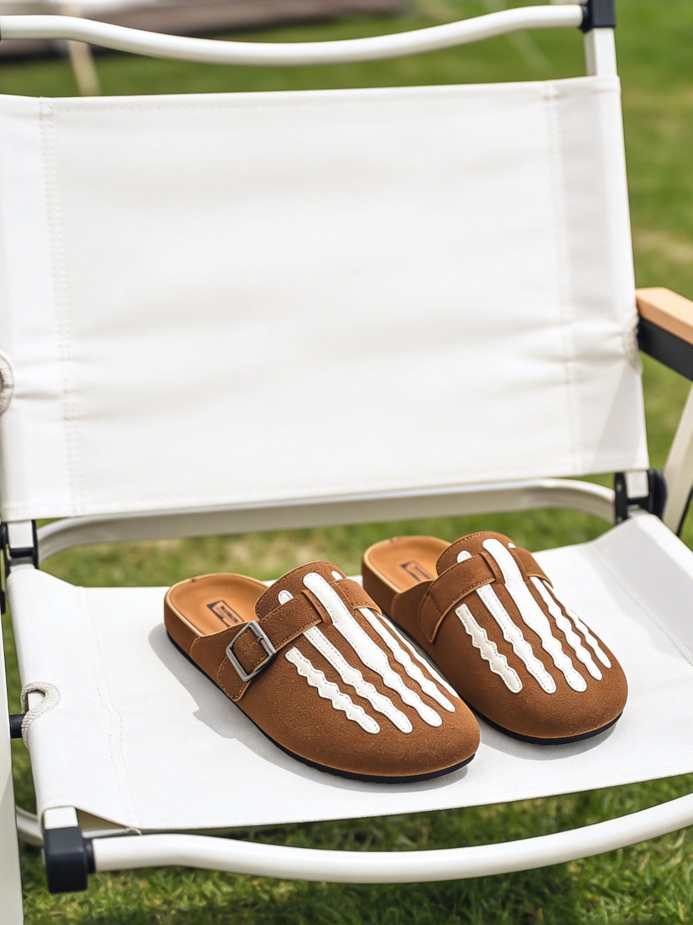 Spring Summer New Men's Half-Enclosed Sandals, Soft Skin-Friendly Material, Lightweight Design for Indoor Relaxation & Outdoor Walks