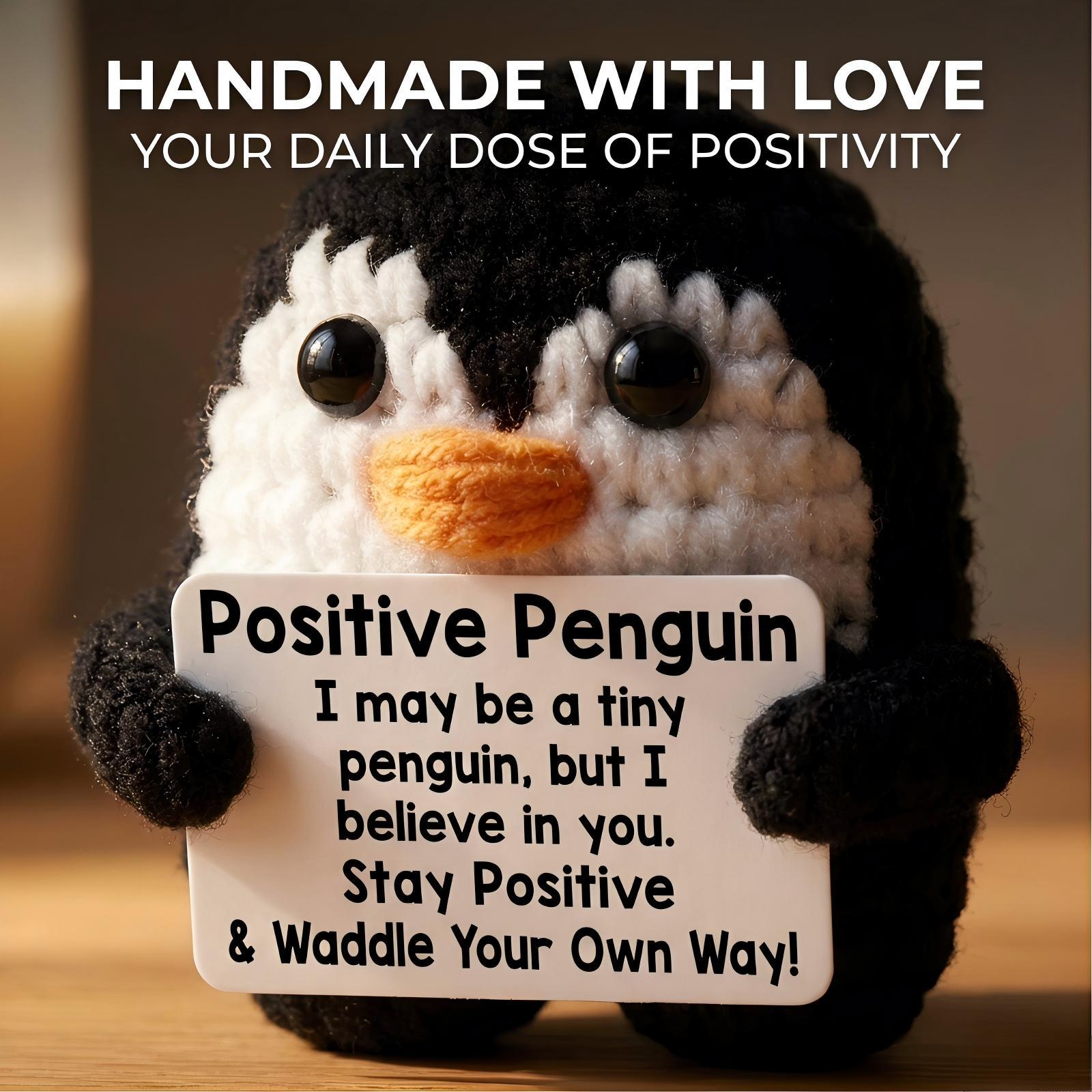 Super Cute Hand Knitted Penguin Mini Plushie,Soft Squishy Stress Relief Toy,Kawaii Desk Buddy Bag Pendant Keychain,Heartwarming Gift for Girlfriend Bestie Kids Birthday Christmas Valentines Day,Handmade Tiny Animal Doll for Home Car Ornament Party Gift Ex