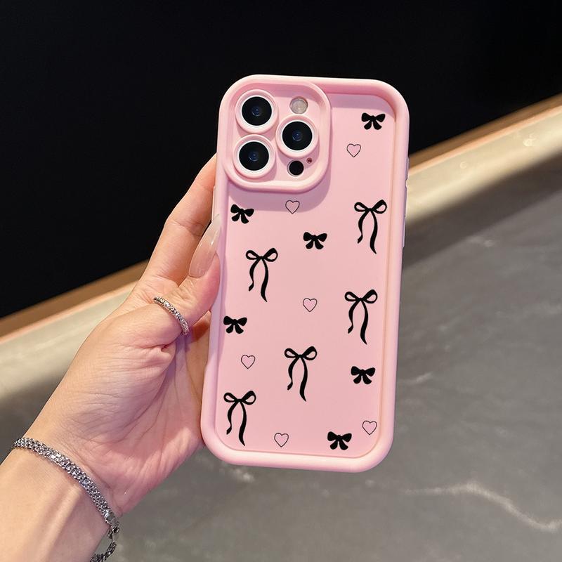 Black bow pattern iPhone case protective case suitable for iPhone 17 Promax 16 Plus 15 14 13 12 11 soft case