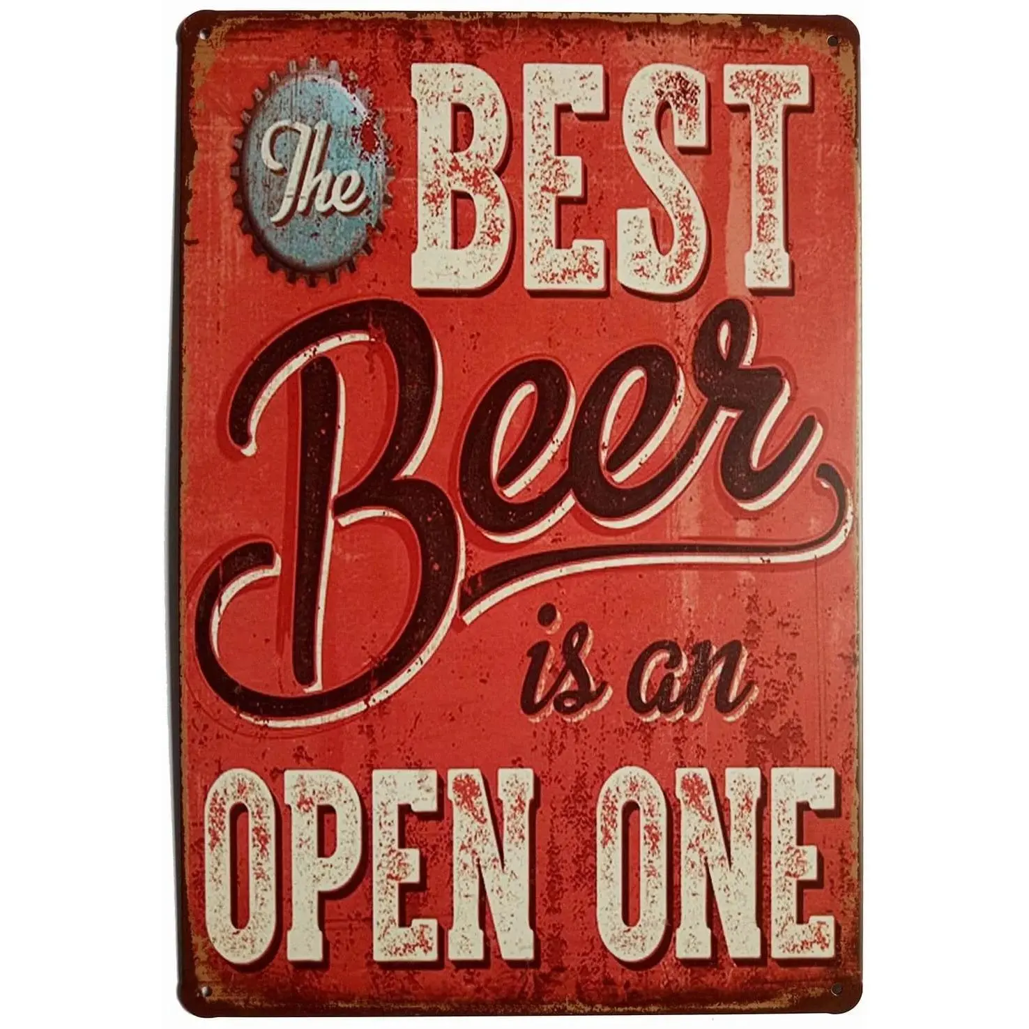 Vintage Funny Beer Decor Hanging Tin Sign, Retro Metal Bar Pub Poster (8x12 in), Perfect Home Wall Art Gift for Beer Lovers