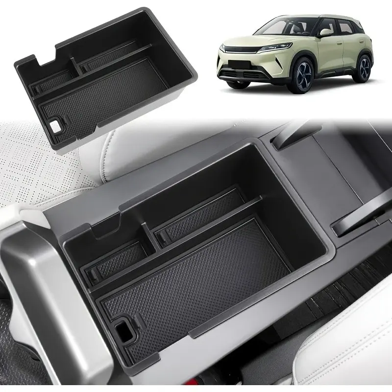 Center Console Storage Box, for BYD Atto2 DM-i Electric Vehicles (2024，2025, 2026, 2027 Models), Suitable for Yuan UPDMI Armrest Storage Rack, Equipped with Anti-slip Rubber Pads