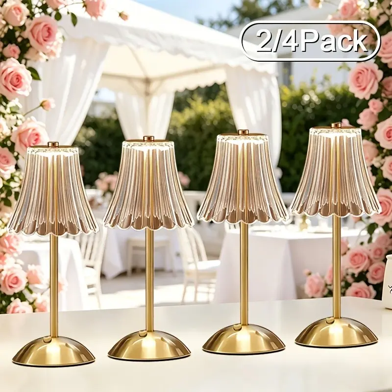 2/4 Pack Cordless Touch Desk Lamp Set, Rechargeable Outdoor Table Lamps, Dimmable LED Night Lights, Table Lamps Battery Operated, Wedding Decorative Lights, Ideal for Birthday, Party, Dinner Party And Engagement Decorations
