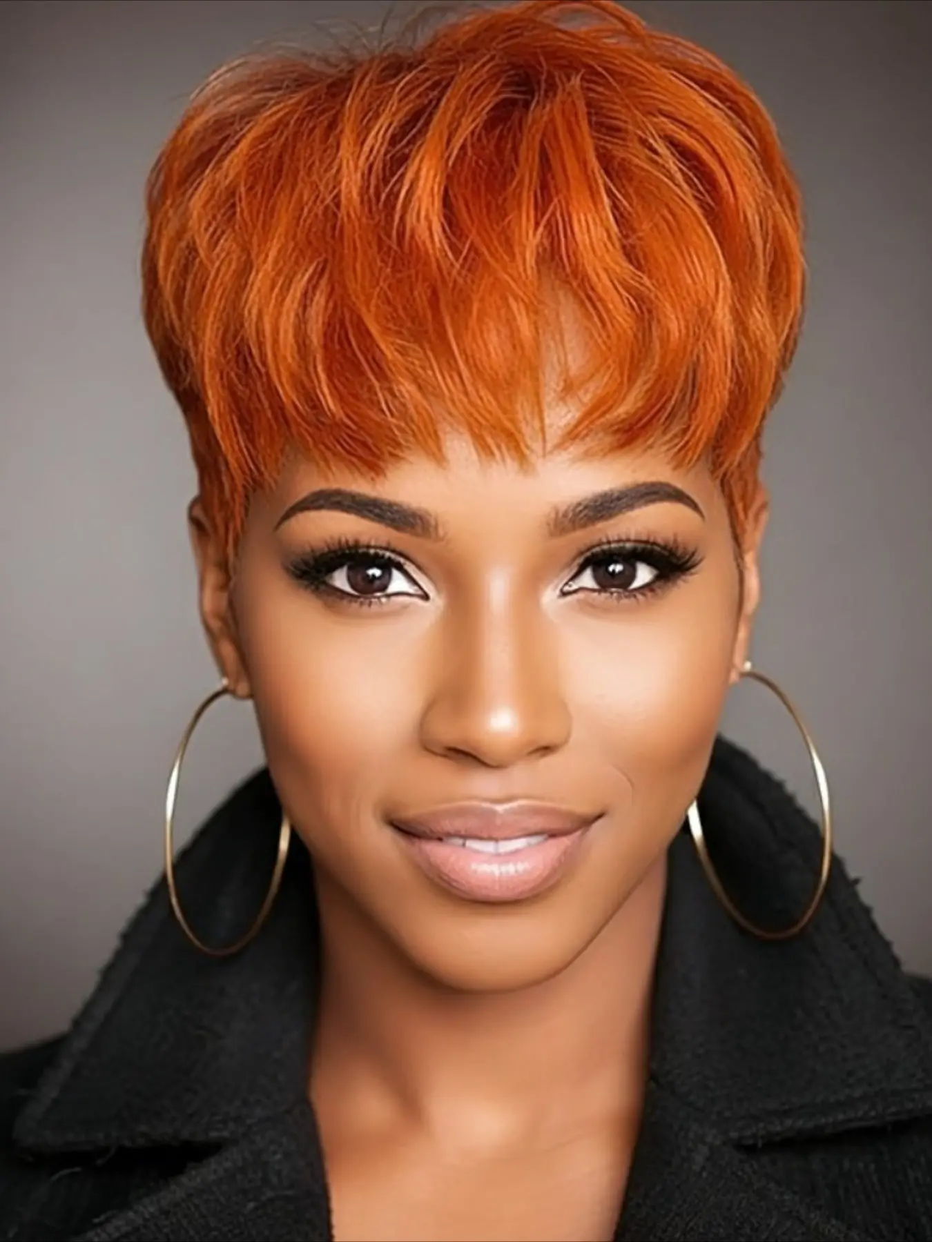 Pixie Cut Wig Short Straight Human Hair Wigs For Women Full Machine Made Wig 150% Density 6 Inch