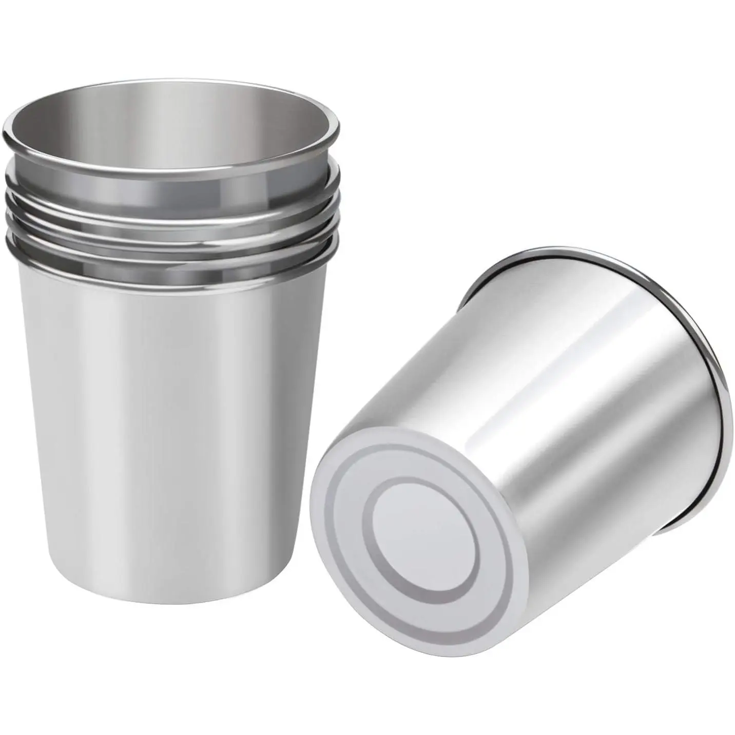 Resinta 6-Pack 5 oz Modern Stainless Steel Stackable Cups, Shatterproof Metal Drinkware for Everyday Use