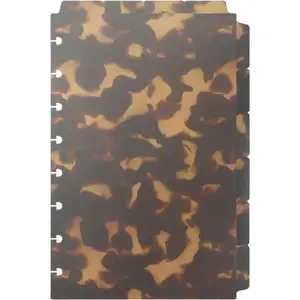 Discbound Dividers Junior Size 5.5"x8.5" Half Letter, 10-Sheets Index Tabs with 4+6 Tab Layout, Leopard Print Plastic for Discbound Notebook Planner, Binder Organizer