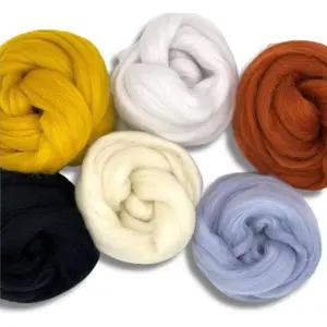 Revolution Fibers Dyed Wool Roving Top | Corriedale Collection of Unspun Fiber | Perfect for Hand Spinning, Needle Felting, Weaving and Crafting (Soothing Elements)