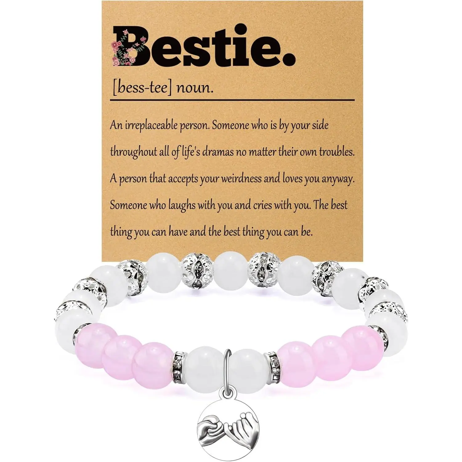 Bestie Bracelets for Women Inspirational Bracelets   for Bestie  Birthday Gifts for  Women Inspirational Friendship Stretch Bead Bracelet for  Valentines Christmas Birthday Gifts