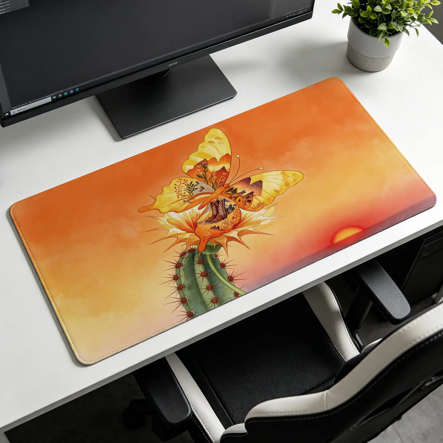 Premium Rectangular Golden Oil Painting Gaming Mousepad - 3D Banana Motif, High Detail Print, Non-Slip Rubber Base, Precision Control, Durable Comfort, for Gamers/Office Use, Multi-Size (35.4x15.8in, 31.5x15.8in, 31.5x11.8in, 27.5x11.8in)
