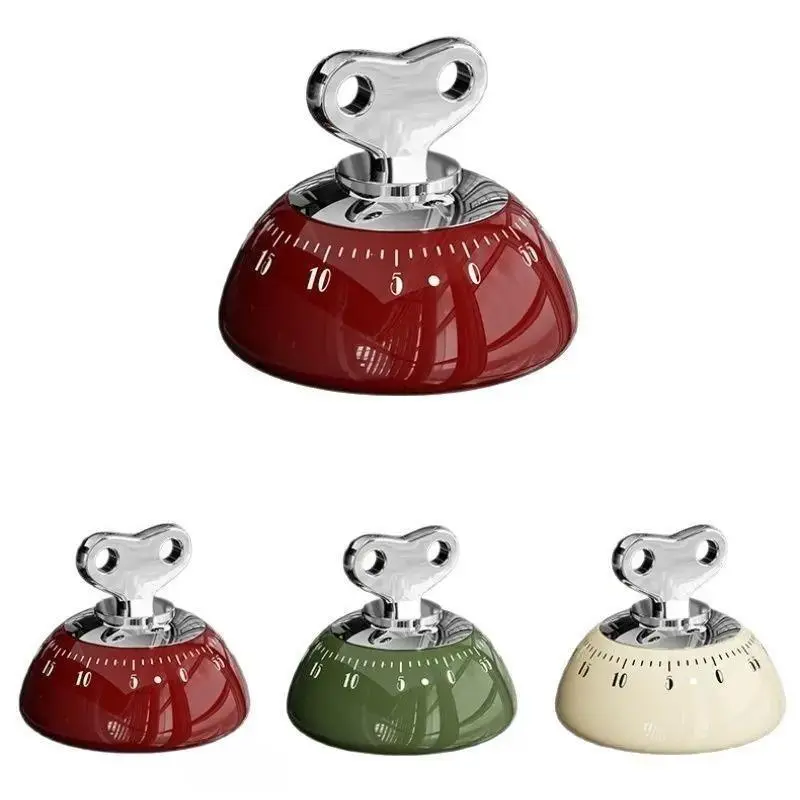 Retro Analog Kitchen Timer | Magnetic Back 60-Minute Mechanical Timer, Loud Bell No Battery