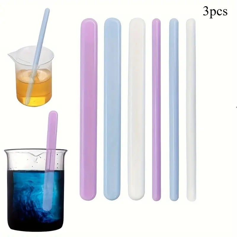3pcs DIY Silicone Stirring Rod Resin Dripping Tool Round Flat Stirring Rod Crystal Epoxy Silicone Stirring Stick For Jewelry Casting Tool Set