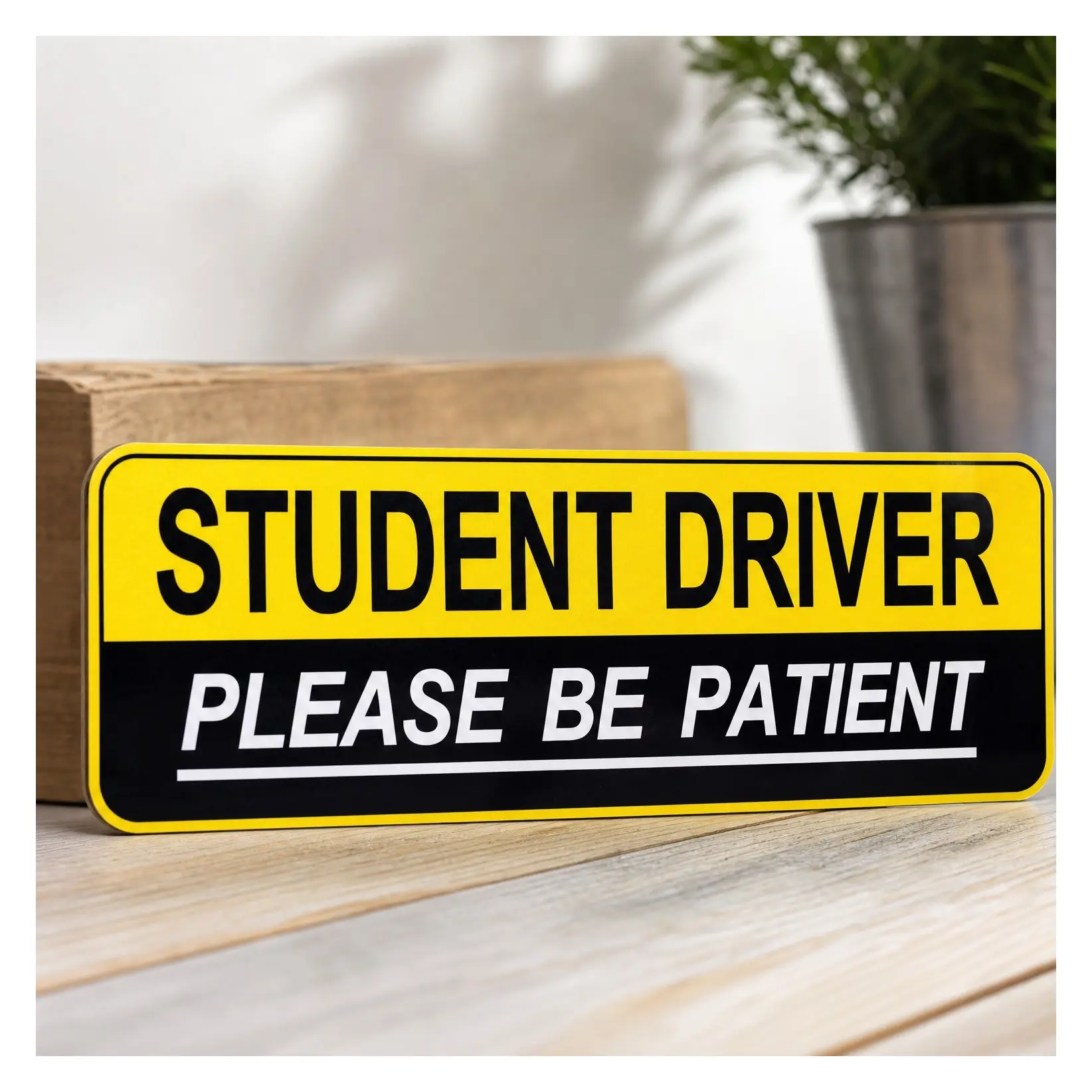2pcs Student Driver Car Magnet, Be Patient New Driver Safety Warning Sticker, Colorful Reflective Weather Resistant Magnetic Bumper Sticker for Rookie Driver (Yellow)Gift