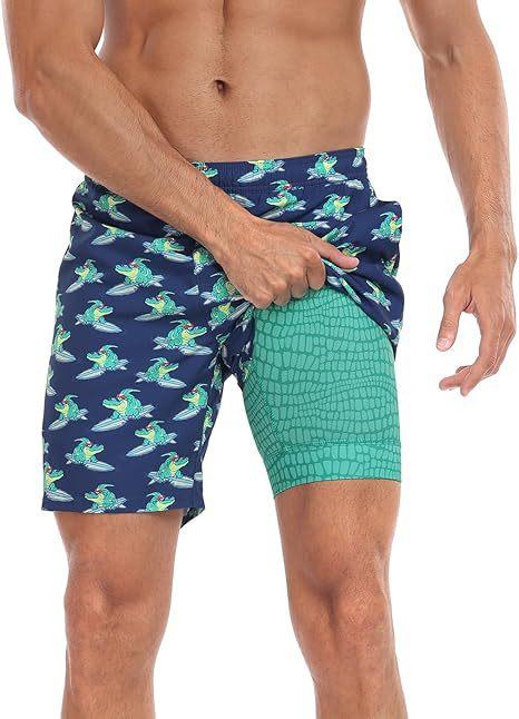 Men's Beach Shorts with Mesh Lining Quick Dry Swimwear, Hawaiian Style Pockets wetsuit Women's Compression Volleyball Shorts Quick-Dry Breathable Swim Trunks Camo Camouflage Swimsuit Bikini Set