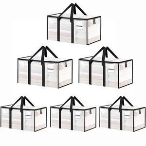 Extra-large capacity moving packing bag, household transparent waterproof storage bag, wardrobe organizing storage bag