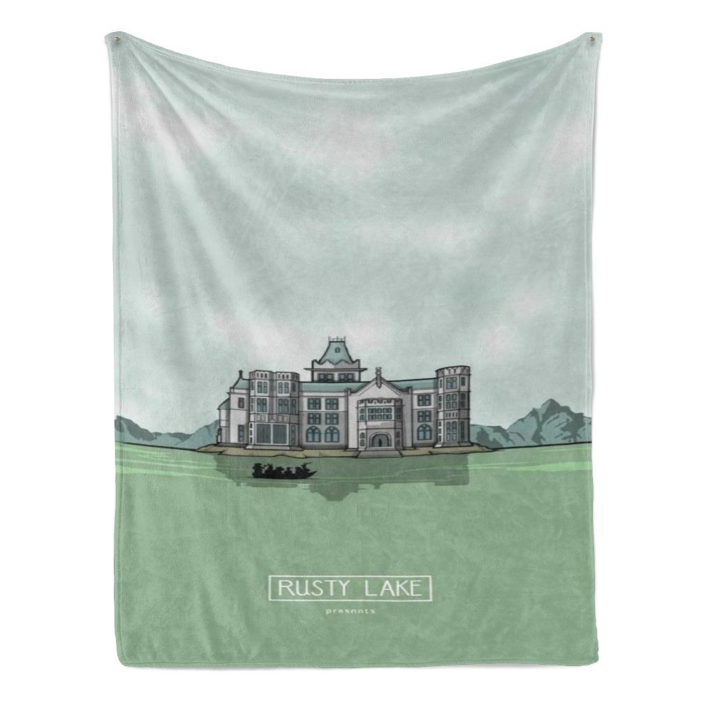 Rusty Lake Theme Flannel Blanket Surreal Mystery Game Throw Soft Cozy Plush Blanket for Couch Sofa Bed Indie Puzzle Art Aesthetic Home Decor Lightweight Travel Blanket Gamer Fan Collection Gift All Season Comfort Decorative Bed Cover