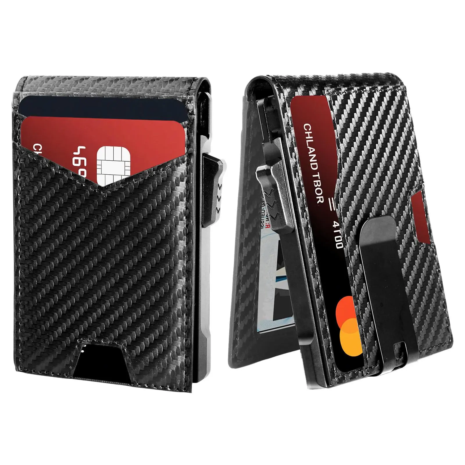 Aluminum Cardholder Wallet for Men Metal Wallets with RFID Blocking Slim & Minimalist Aluminum Pop Up Wallet with Push Button for Quick Card Access