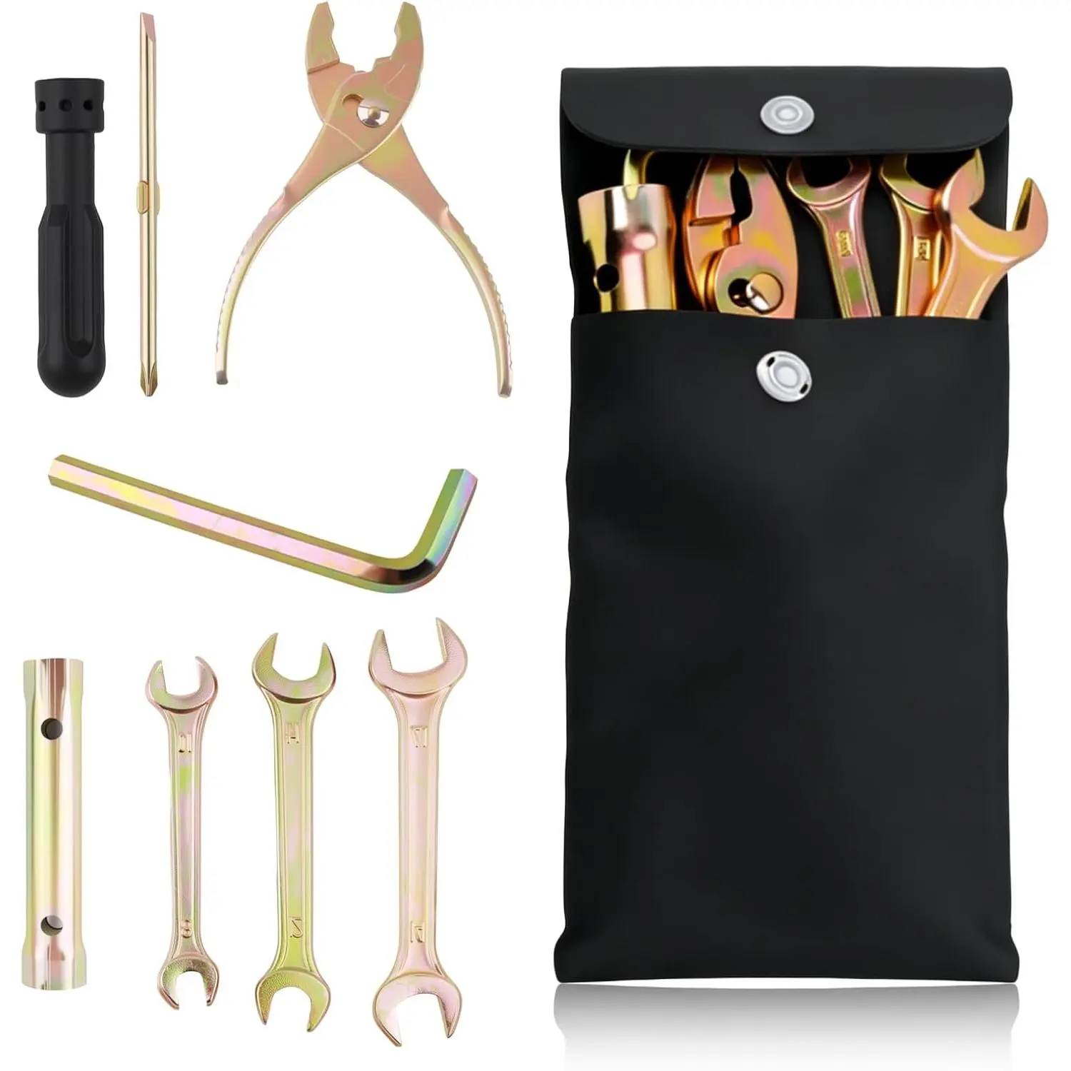 8 count  Tool Kit with Storage Bag,Multi-Tools  Tools Kit Set Includes Wrench,,Pliers,Spark Plug Socket,Professional Dirt  Tool Kits Set