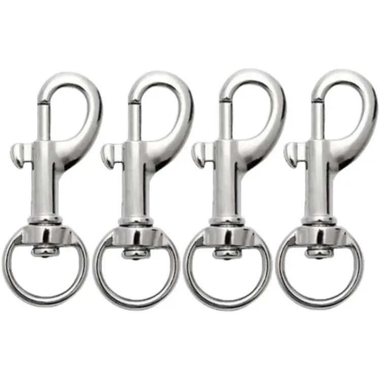 Swivel Snap Hooks with Flag Clips, 4 Pcs 1.8 Inch Zinc Alloy Multifunctional Hooks for Dog Leash, Boat Rope, Keychain