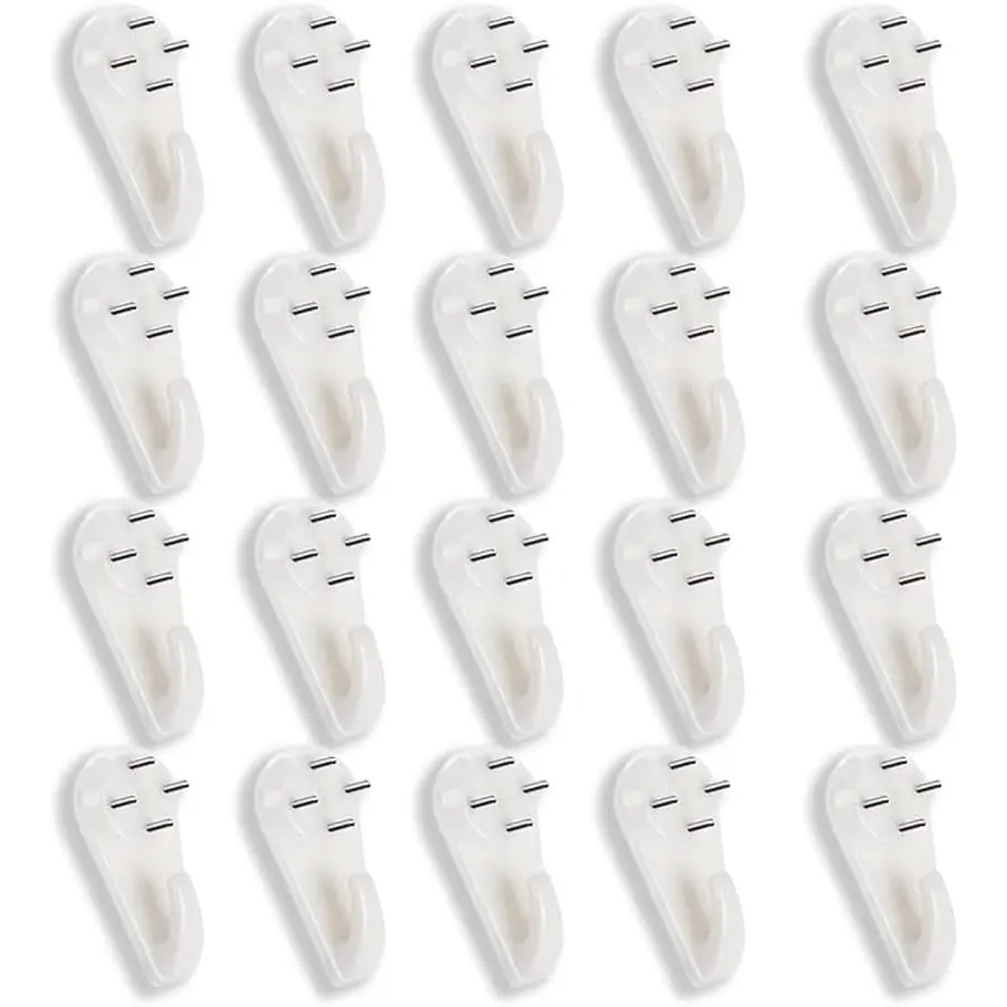 Concrete Wall Hooks, 20 count Invisible  Hangers, No- Wall Picture Hanger -  Concrete & Drywall Hooks for Picture & Clock Hangers