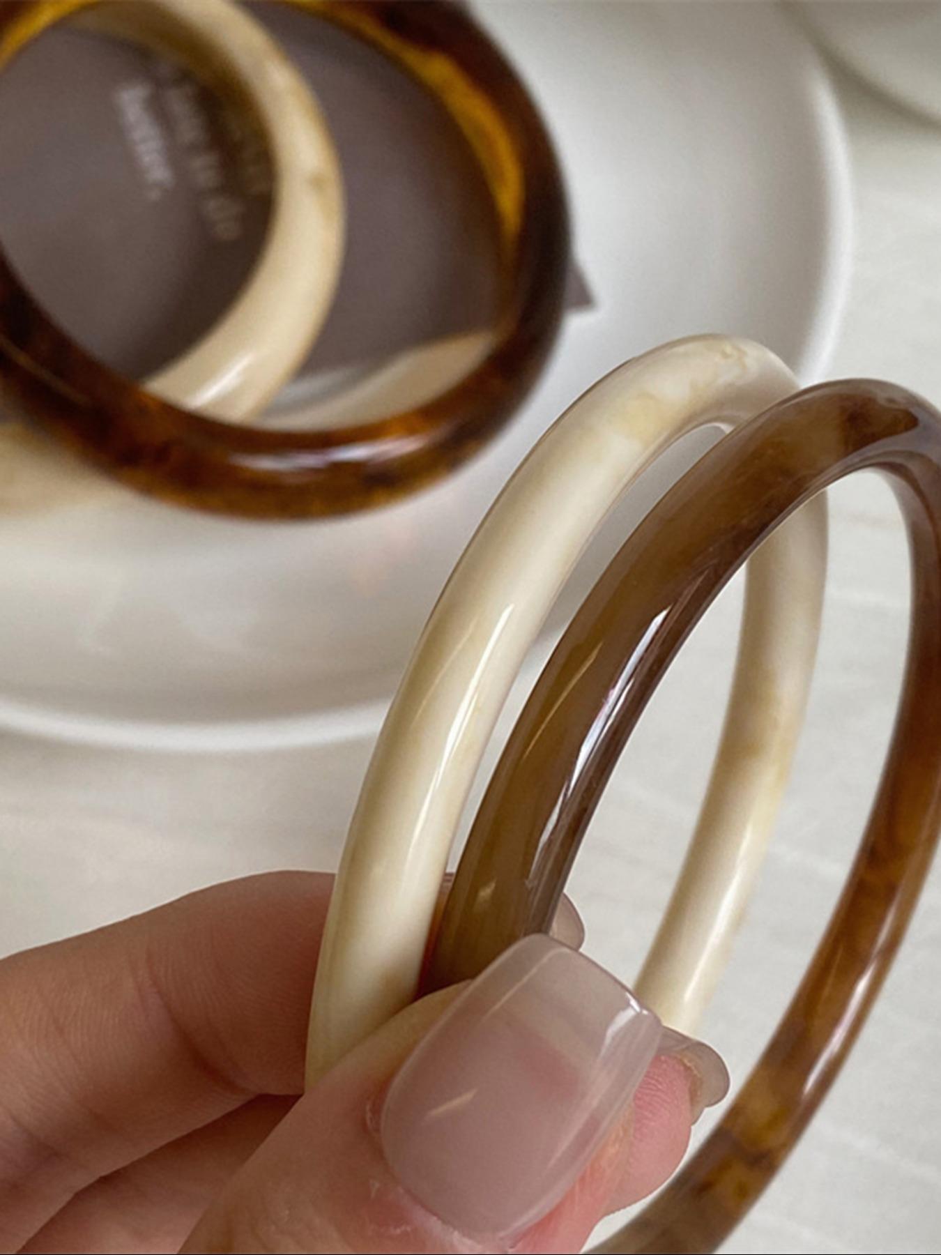 Elegant Vintage Style Acrylic Bracelets Set, Fashionable Minimalist Design, Perfect for Casual Wear & All-Season Parties, High Quality Bracelet