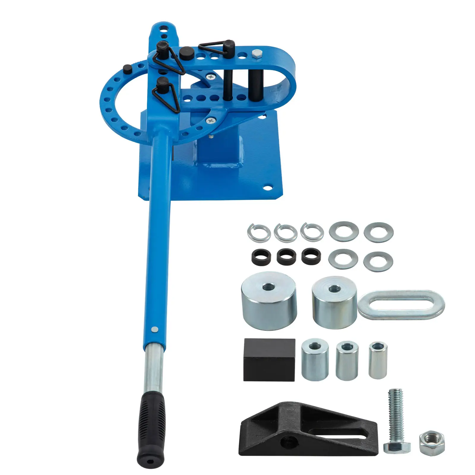 Yp-9 Manual Bender, Metal Rod Bar Bender Bending Tool for Construction Site Auto Repair, Soild Round Square Bar Metal Bender with 7 Bending Dies, High Performance, 7 Dies