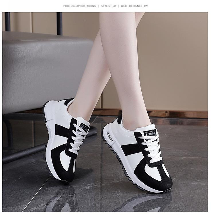 2026 Autumn New Women's Sports Shoes, Student Color-Block Hong Kong Style Round-Toe Dad Shoes, Casual German Training Shoes