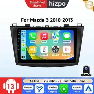 Hizpo Android 13 Car Stereo Radio for Mazda 3 2010 -2013 9" HD IPS Touchscreen GPS Navigation CarPlay Android Auto Built-in WiFi BT DSP Support SWC