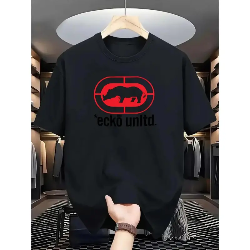 Ecko Unltd. Men's Casual Graphic T-shirt |        Round Neck, Breathable & Quick-dry, Comfort Fit, Summer Style, Casual Wear, Graphic Tee, Elastic Fabric