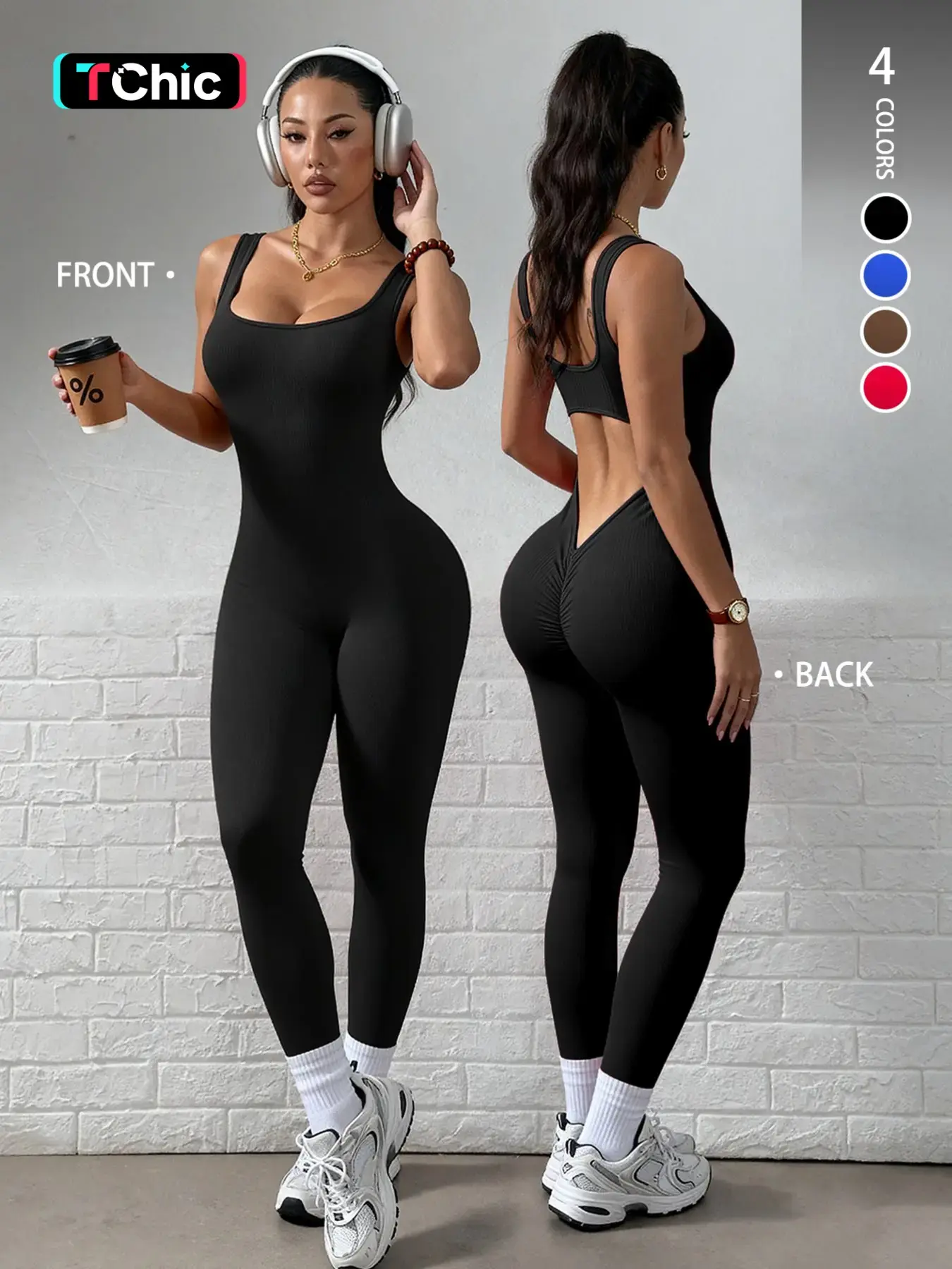 Women's Yoga Training All-In-One Suit, Gym Activewear, Athletic Sports Clothing, High Elastic Vest Top & Tight Pants, Sexy Backless Waist Design, Ideal for Gym & Yoga