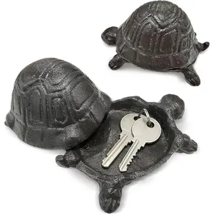 Cast Iron Turtle Key Hider, Hide A Key Outside Turtle Statues Key Box, Spare Key Hider Outdoor Hidden Key Holder Garden Yard Patio Decoration Gifts