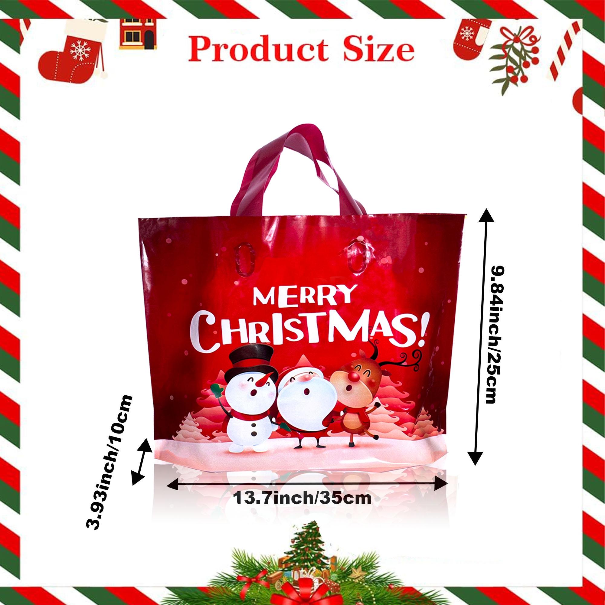 Reusable Christmas Gift Bags Set of 10, Festive Santa Reindeer Snowman Designs, Durable Handles for Holiday Parties & Surprises, Party Gift Bags, Goody Bags, Goodie Bag Stuffers, Party Favors, Party Gift Packs, Party Supplies