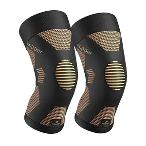 Copper Knee Brace for Women and Men, Knee Compression Sleeve for Knee Pain, Arthritis, ACL, Meniscus Tear, Joint Pain Relief, Knee Support for Running, Working Out, Fitness, Weightlifting -Pair