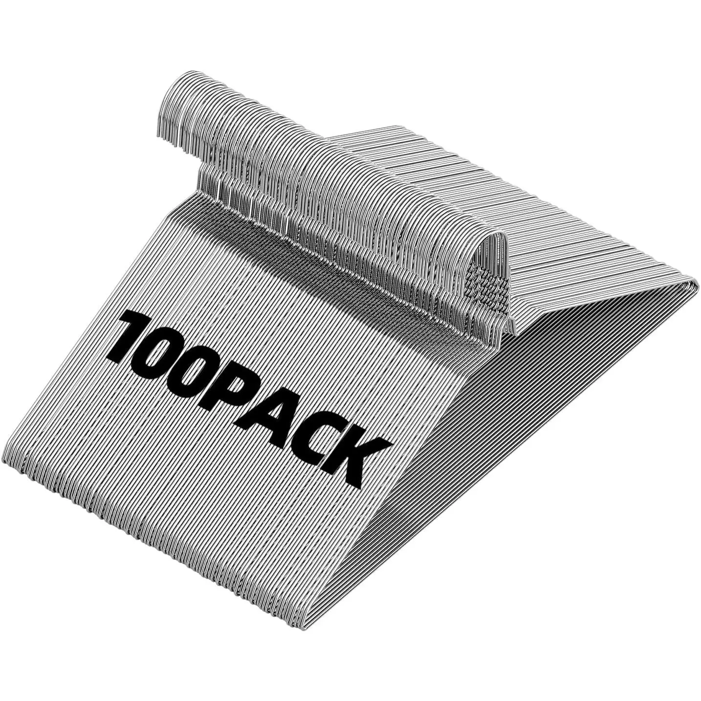 Household Waterproof Metal Wire Hangers, 100-Pack 16in Ultra-Thin Space-Saving Non-Slip Silver Clothes Organiser for Men’s Shirts, Suits, Coats
