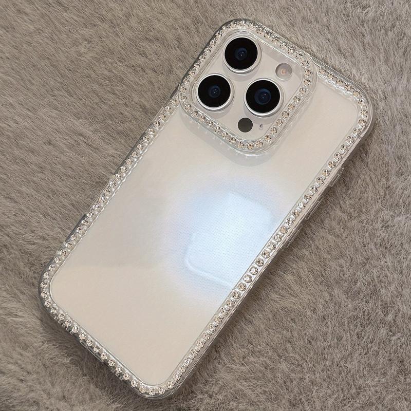 Rhinestone Frame Glitter Transparent Case for iPhone17, 16, 15 ,14Pro Max, Soft Cover for iPhone 13,12,11 Pro – Elegant Luxury Design, Perfect Gift for Birthdays or Holidays – Ideal for Yourself, Family, and Friends