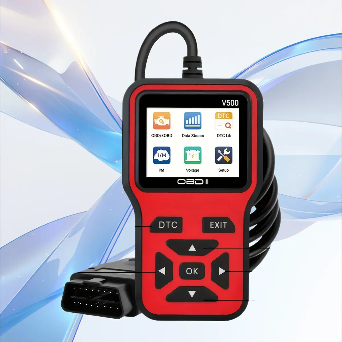 Red V500 Code Reader OBD2 Decoder Car Diagnostic Scanner Tool Auto Maintenance Testing Equipment
