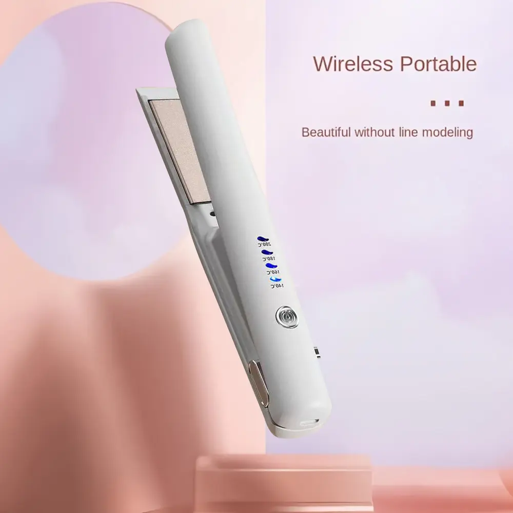 Mini USB Wireless Hair Straightener, Constant Temperature Anti-Burn, Quick Heating, Portable, Ideal for Home and Travel, Perfect Gift for Women
