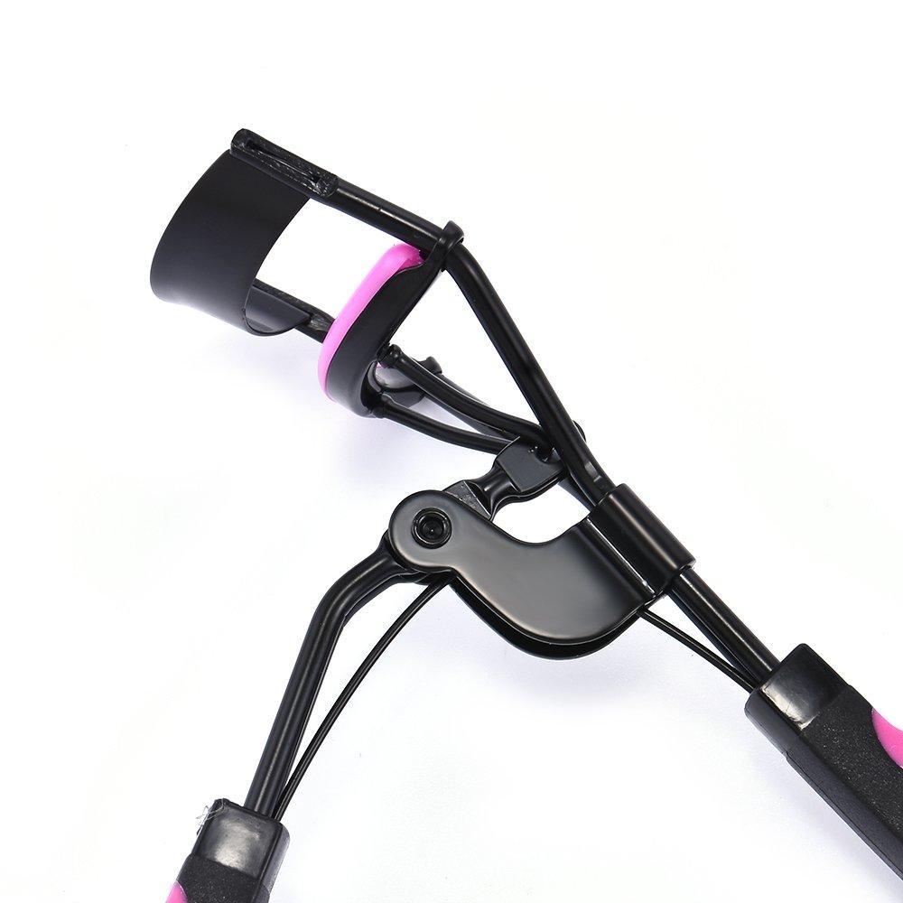 Black-Purple Frosted Handle Eyelashes Clip Curler NC365 Stainless Steel Curling Tweezers Tools for Perfectly Polished Look