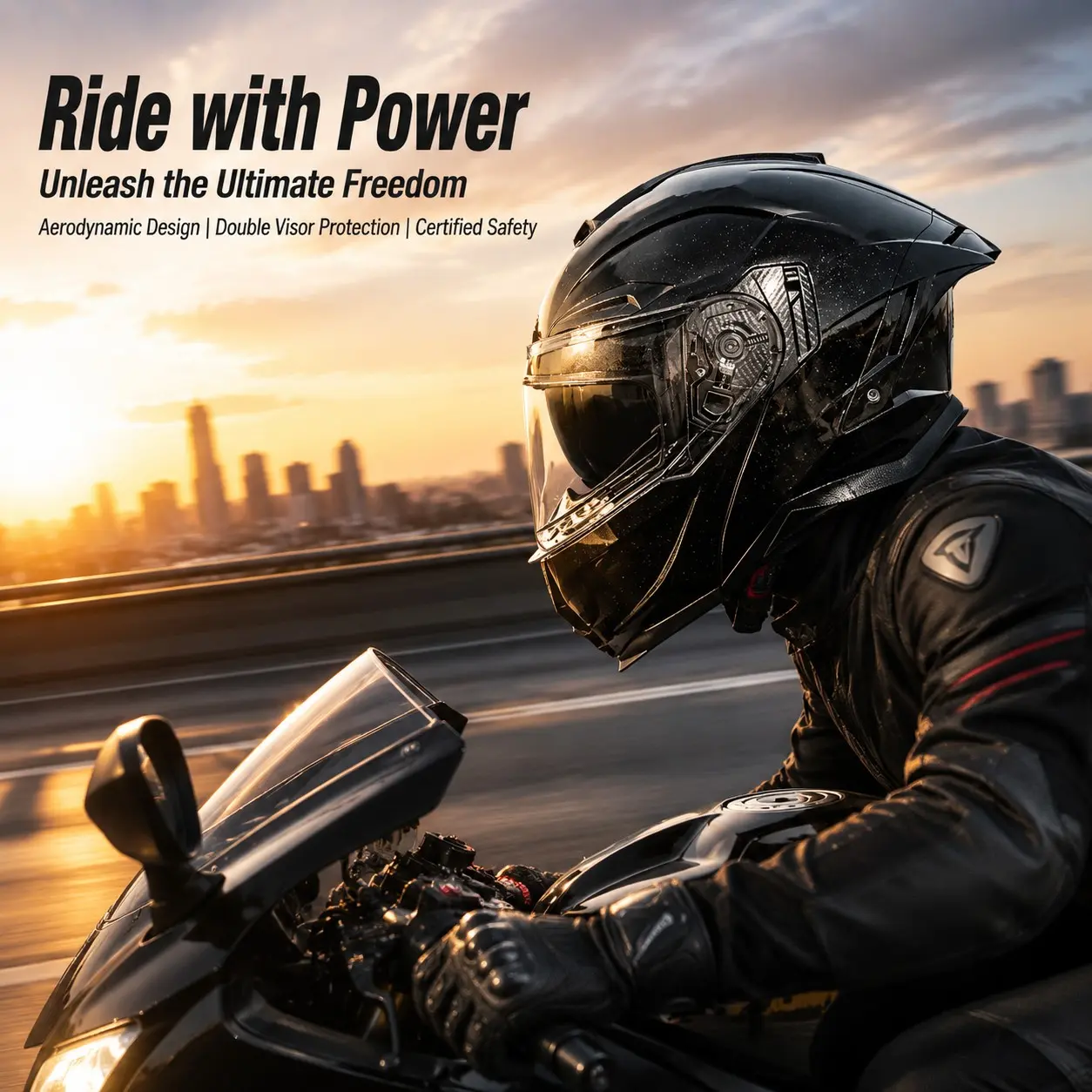 Motorcycle Helmet 918 Flip Face, Dual Lens, One Helmet Two Uses, Class a Dot Certified Safety Helmet, Electric Bike Helmets