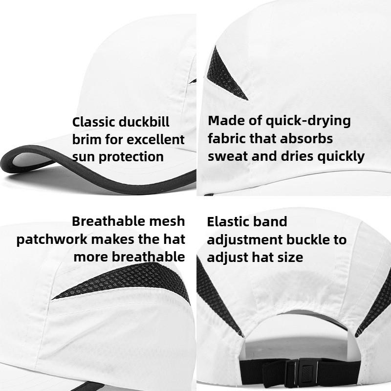 Quick-Dry Baseball Cap with Structured Brim - Breathable Adjustable & Stretch Fit for outdoor Training,, - Machine Washable Performance Sun Hat (for men &)