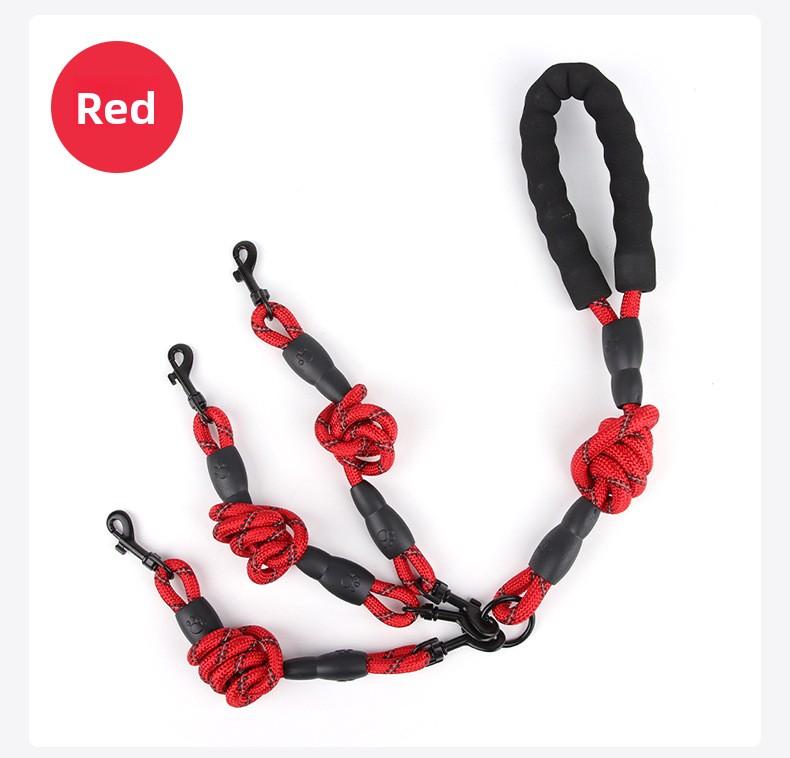 3-in-1 Reflective Dog Leash for Medium Large Dogs, Heavy Duty 3 Way No Tangle Multiple Dog Leash with 360° Swivel Clips, Comfortable Anti-Slip Padded Handle, Detachable Flexible Combination Pet Walking Lead, High Visibility Reflective Safety Dog Leash for
