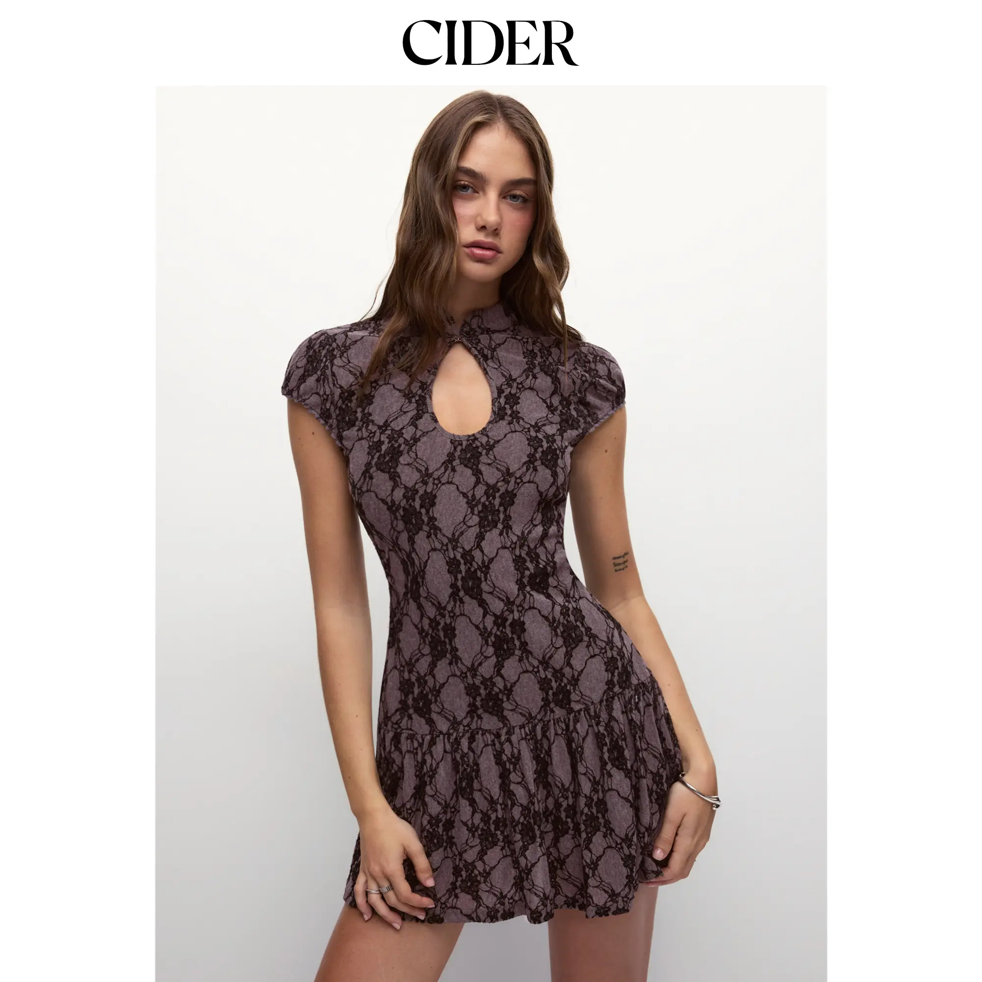 Cider In Memories Lace Cutout Dress SohoChic