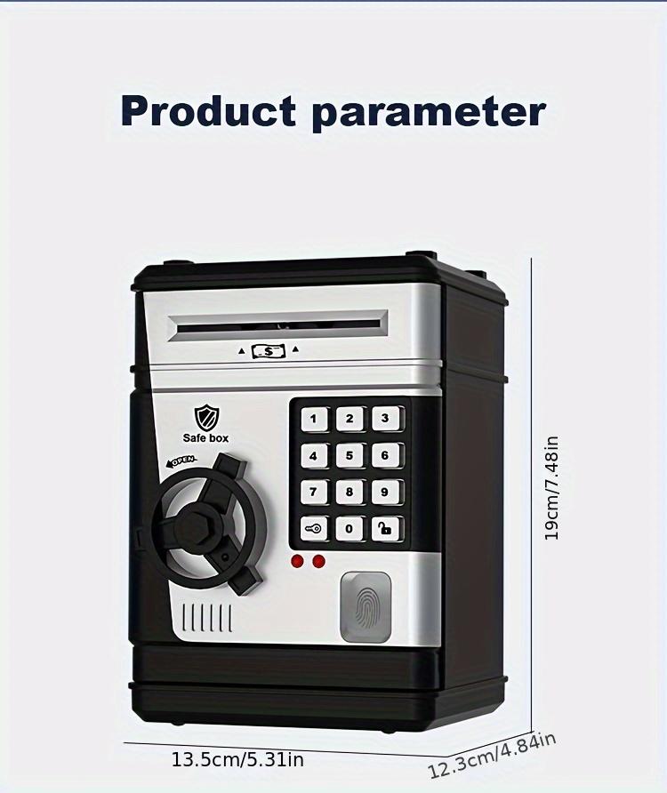 1pc Electronic Piggy Bank ATM Machine with Fingerprint and Password Security - Acrylic Black, Real Money Savings Bank for Birthday, Halloween, Thanksgiving, Christmas Gift Decor Ornaments Multicolor