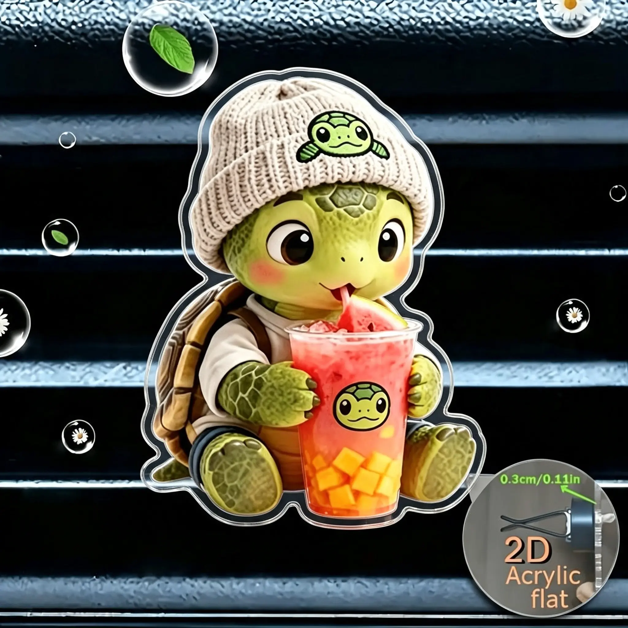 2D fla cute turtle out of trend decoration clip, fashionable car accessories, diffuser, perfect holiday gift, fresh air, cute car interior decorations, you can add fragrance by yourself