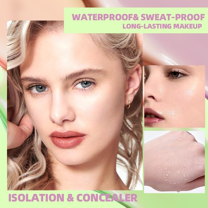 Isolation Cream Three Colors Protection, Even Skin Tone Makeup Base Brightening Primer Concealer, Isolation Cream for Flawless Look, Daily Makeup