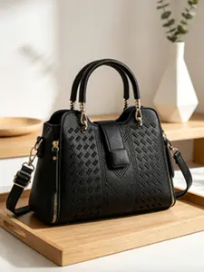 New Solid Color Rhombus Texture Handbag, Luxurious Large Capacity Commuter Bag, Detachable Strap Shoulder Crossbody, Elegant Multi-Layered Lady Bag