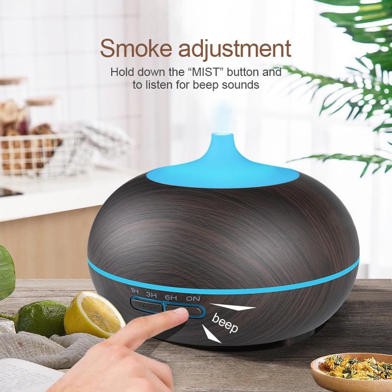 550ml Ultrasonic Essential Oil Diffuser and Air Humidifier, Whisper Quiet Aromatherapy Machine with 4 Customizable Timer Modes, Large Space Aroma plant Diffuser and Air Purifier for Home and Office remote operation Aroma Diffuser CoolRelief