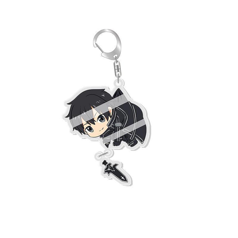 Sword Art Online Kirito Anime Keychain Yuuki Asuna Bag Tag Accessories  Asada Shino Plastic Cartoon Keyring
