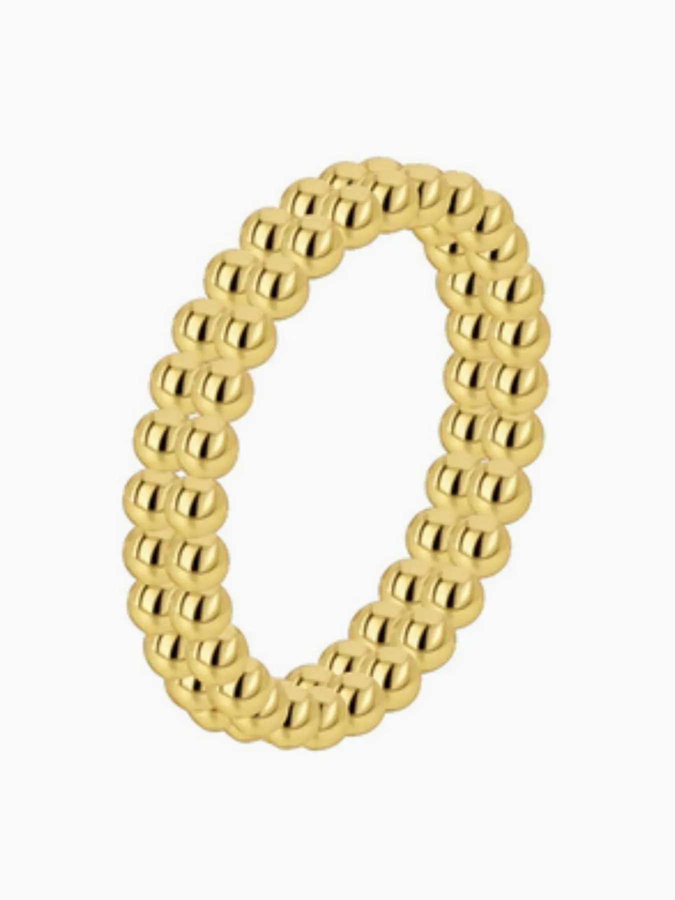 Women's Two-Row Beaded Ring, Minimalist Stackable Jewelry, Ideal Gift for Valentine's Day/birthday, Daily Wear/party Use