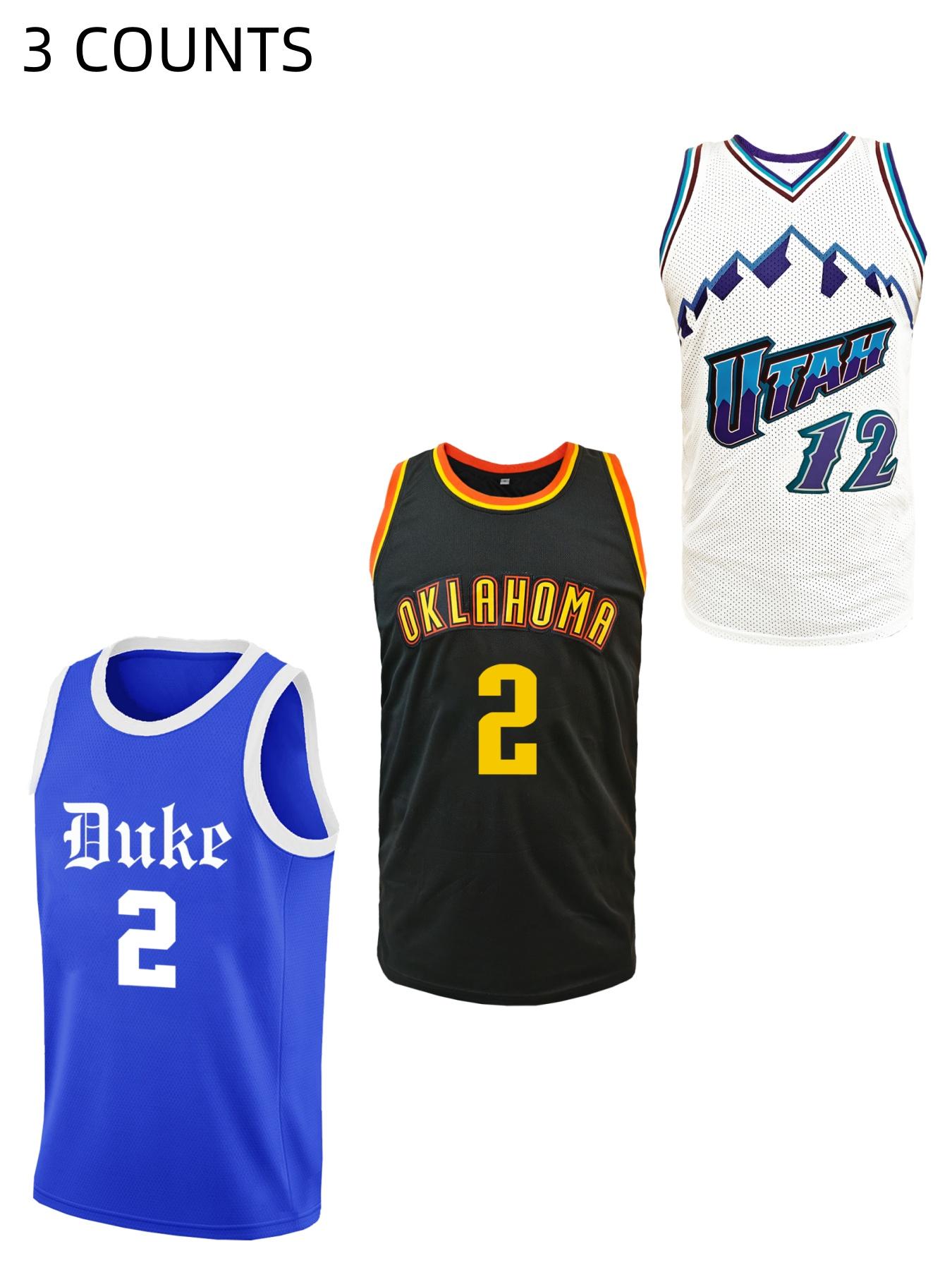 Men's Letter & Number Embroidery Basketball Jersey, Loose Breathable Comfortable Sleeveless Basketball Vest, Basketball Clothing for Outdoor Sports Competition